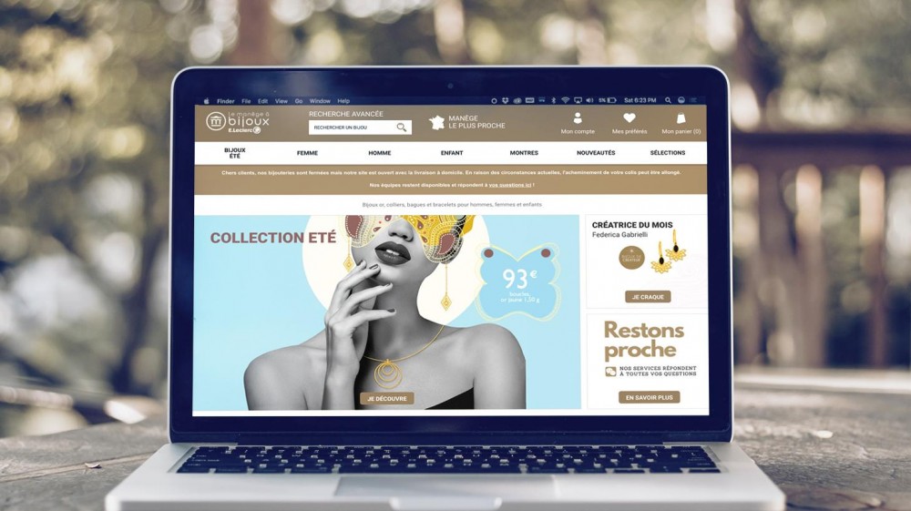 Le site e-commerce de l'enseigne Le Manège à Bijoux géré par l'agence Inoxia.