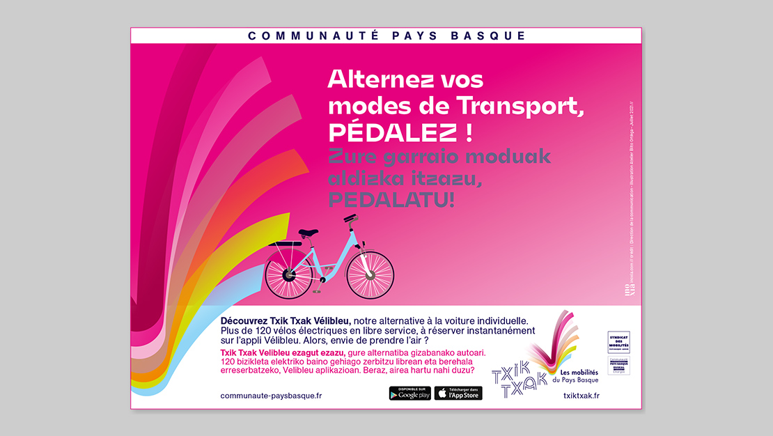 Visuel présentant la solution vélo au Pays Basque.